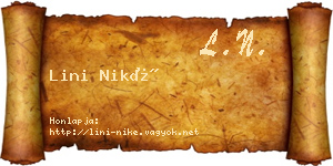 Lini Niké névjegykártya
